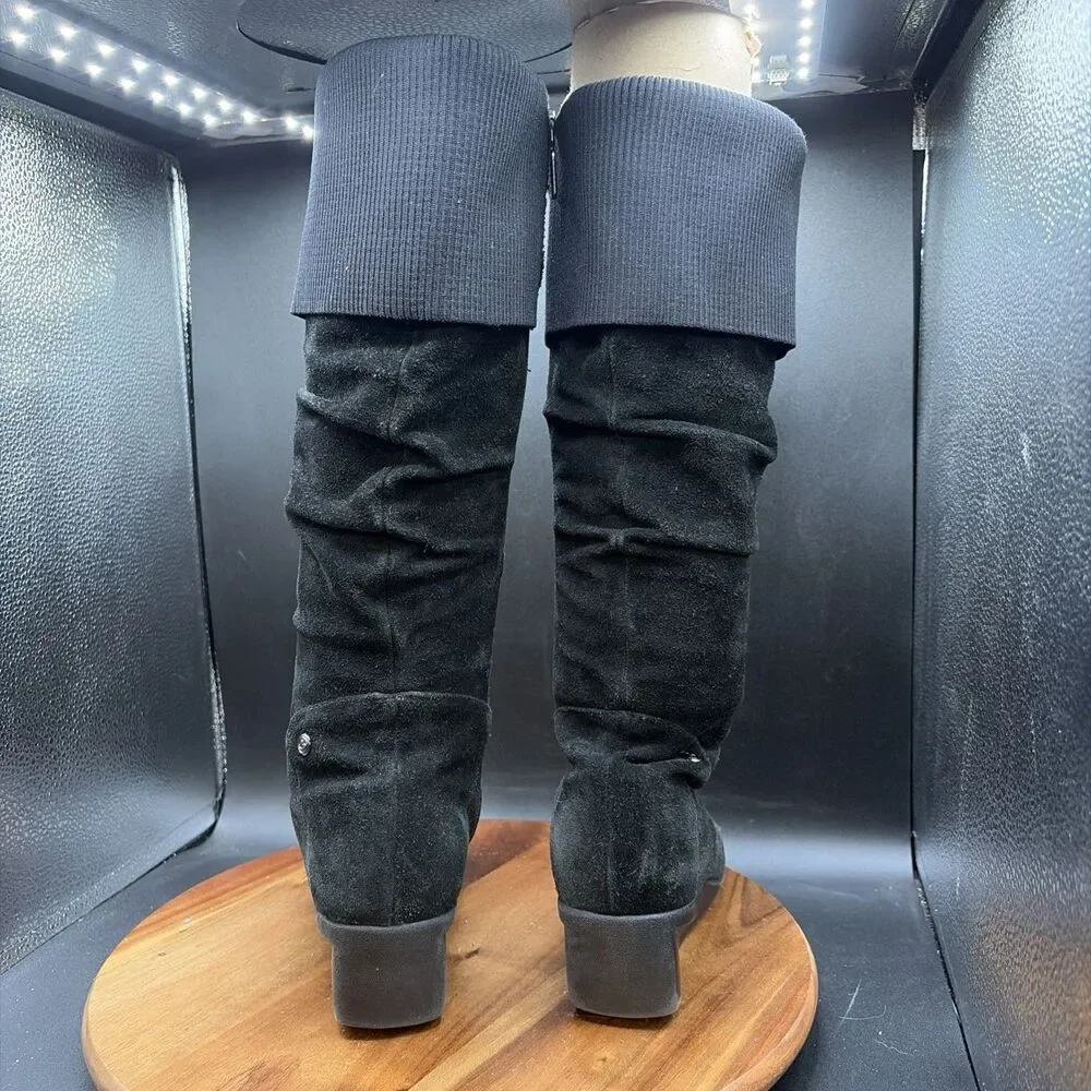 Blondo Canada Knee High Boots Womens Size 6.5 Black Suede 20